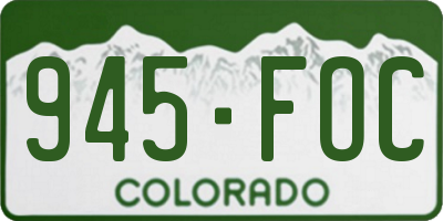 CO license plate 945FOC