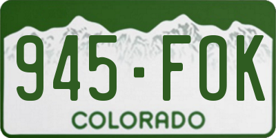 CO license plate 945FOK