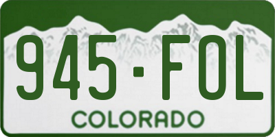 CO license plate 945FOL