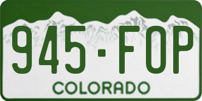 CO license plate 945FOP