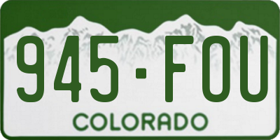 CO license plate 945FOU