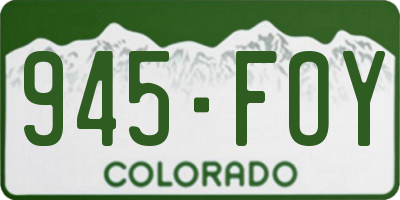 CO license plate 945FOY