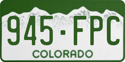 CO license plate 945FPC