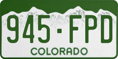 CO license plate 945FPD