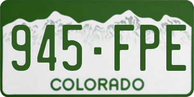 CO license plate 945FPE