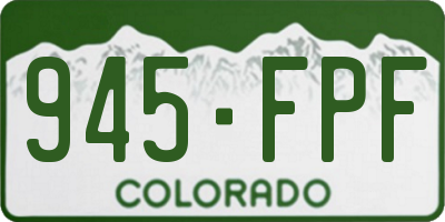 CO license plate 945FPF