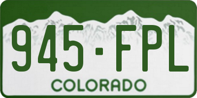 CO license plate 945FPL