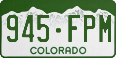 CO license plate 945FPM