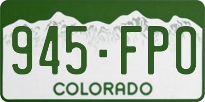 CO license plate 945FPO