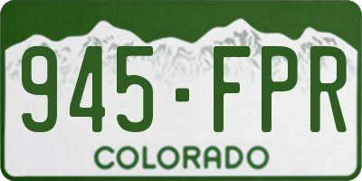 CO license plate 945FPR
