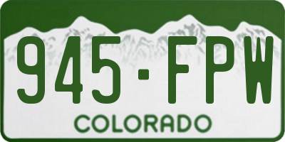 CO license plate 945FPW