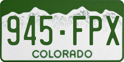 CO license plate 945FPX