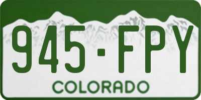CO license plate 945FPY