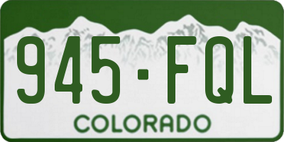 CO license plate 945FQL