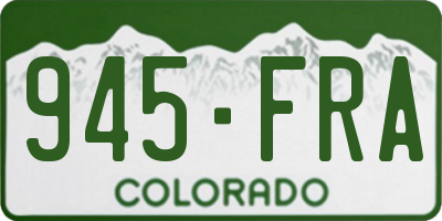 CO license plate 945FRA