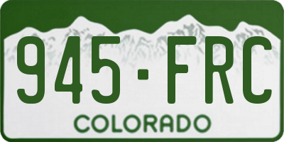 CO license plate 945FRC