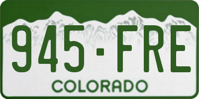 CO license plate 945FRE