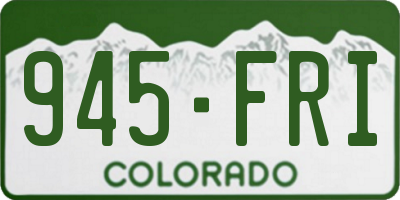 CO license plate 945FRI