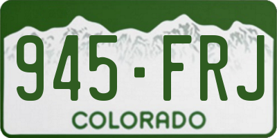 CO license plate 945FRJ