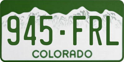 CO license plate 945FRL