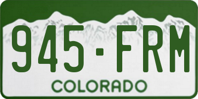 CO license plate 945FRM