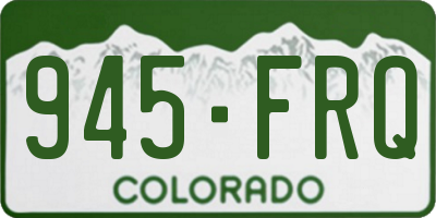 CO license plate 945FRQ