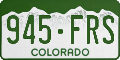 CO license plate 945FRS