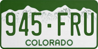 CO license plate 945FRU