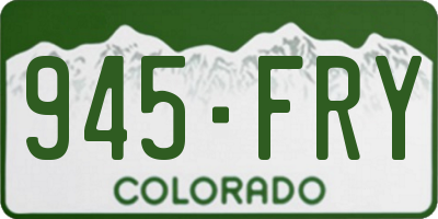 CO license plate 945FRY