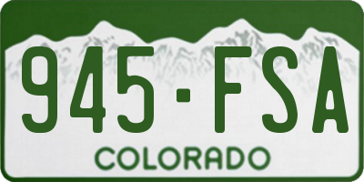 CO license plate 945FSA
