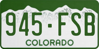 CO license plate 945FSB