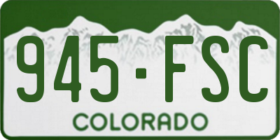 CO license plate 945FSC