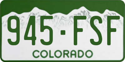 CO license plate 945FSF