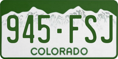 CO license plate 945FSJ