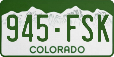 CO license plate 945FSK