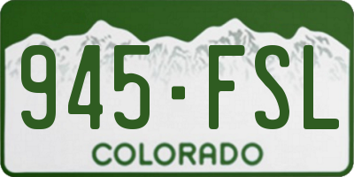 CO license plate 945FSL