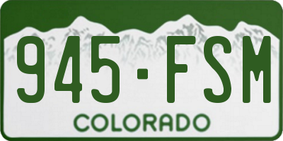 CO license plate 945FSM