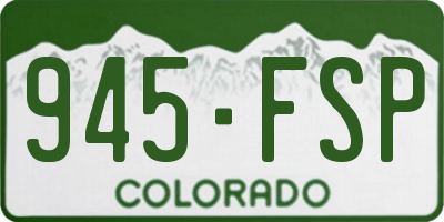 CO license plate 945FSP