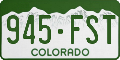 CO license plate 945FST