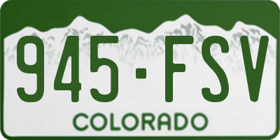 CO license plate 945FSV