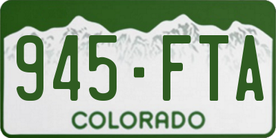 CO license plate 945FTA