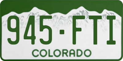 CO license plate 945FTI