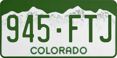 CO license plate 945FTJ