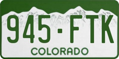CO license plate 945FTK