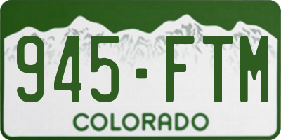 CO license plate 945FTM