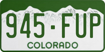 CO license plate 945FUP