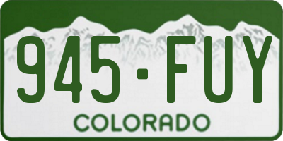 CO license plate 945FUY