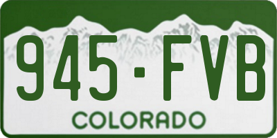 CO license plate 945FVB