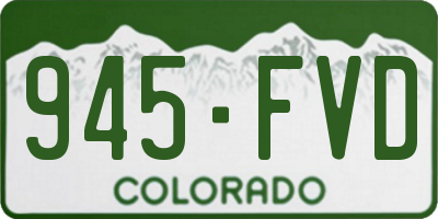 CO license plate 945FVD