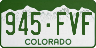 CO license plate 945FVF